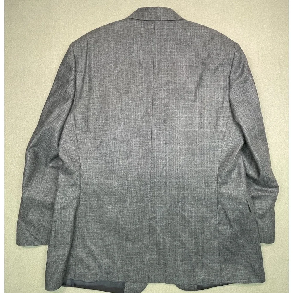 Ralph Lauren Silk Blazer Jacket 46R Wool Blue Plaid Single Breasted Vented EUC - Picture 11 of 14